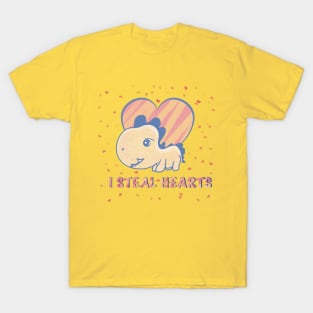 I steal hearts valentines day cute dinosaur T-Shirt